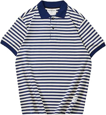 American Vintage, Pinstripes Polo, Men, Amekaji, Ivy Style, American Casual Wear