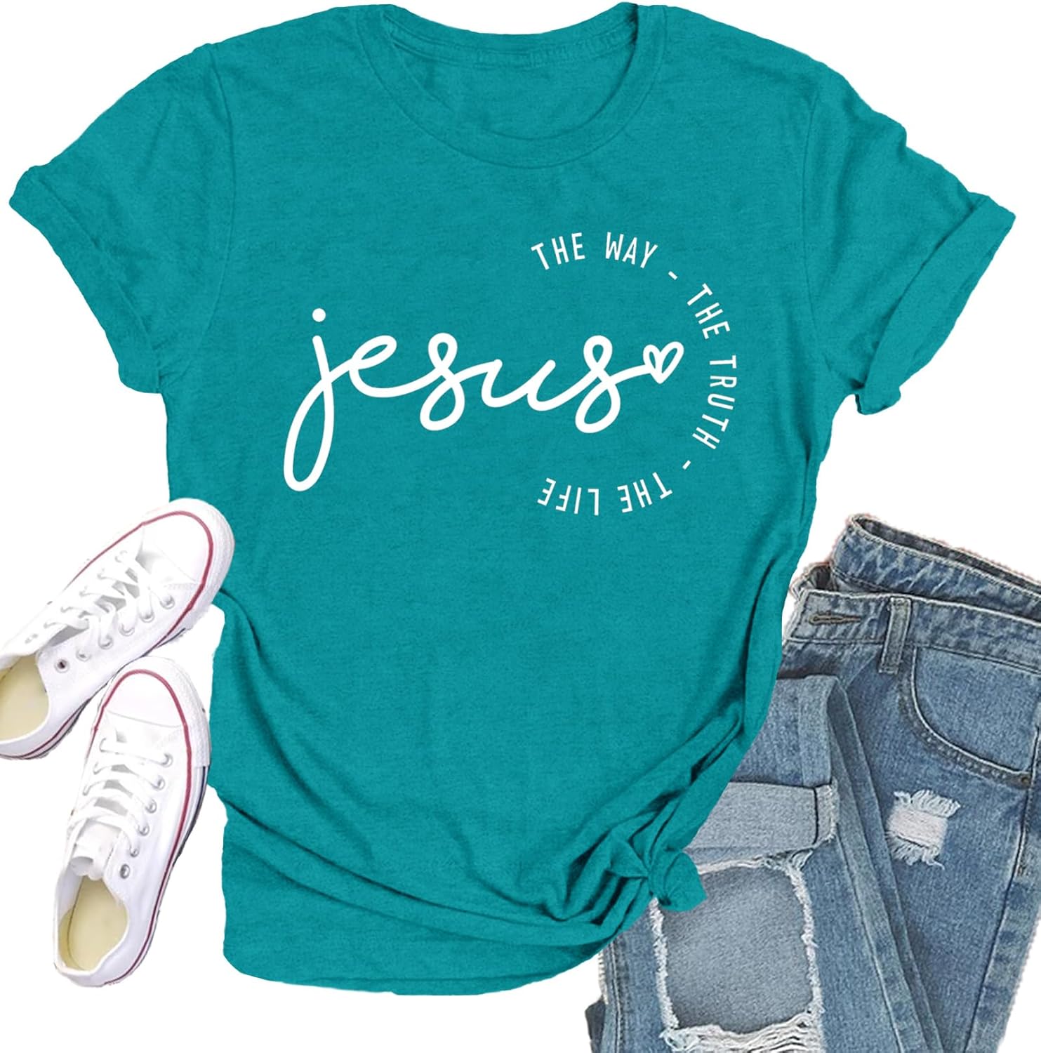 Christian Shirts for Women Jesus Shirt Inspirational Short Sleeve