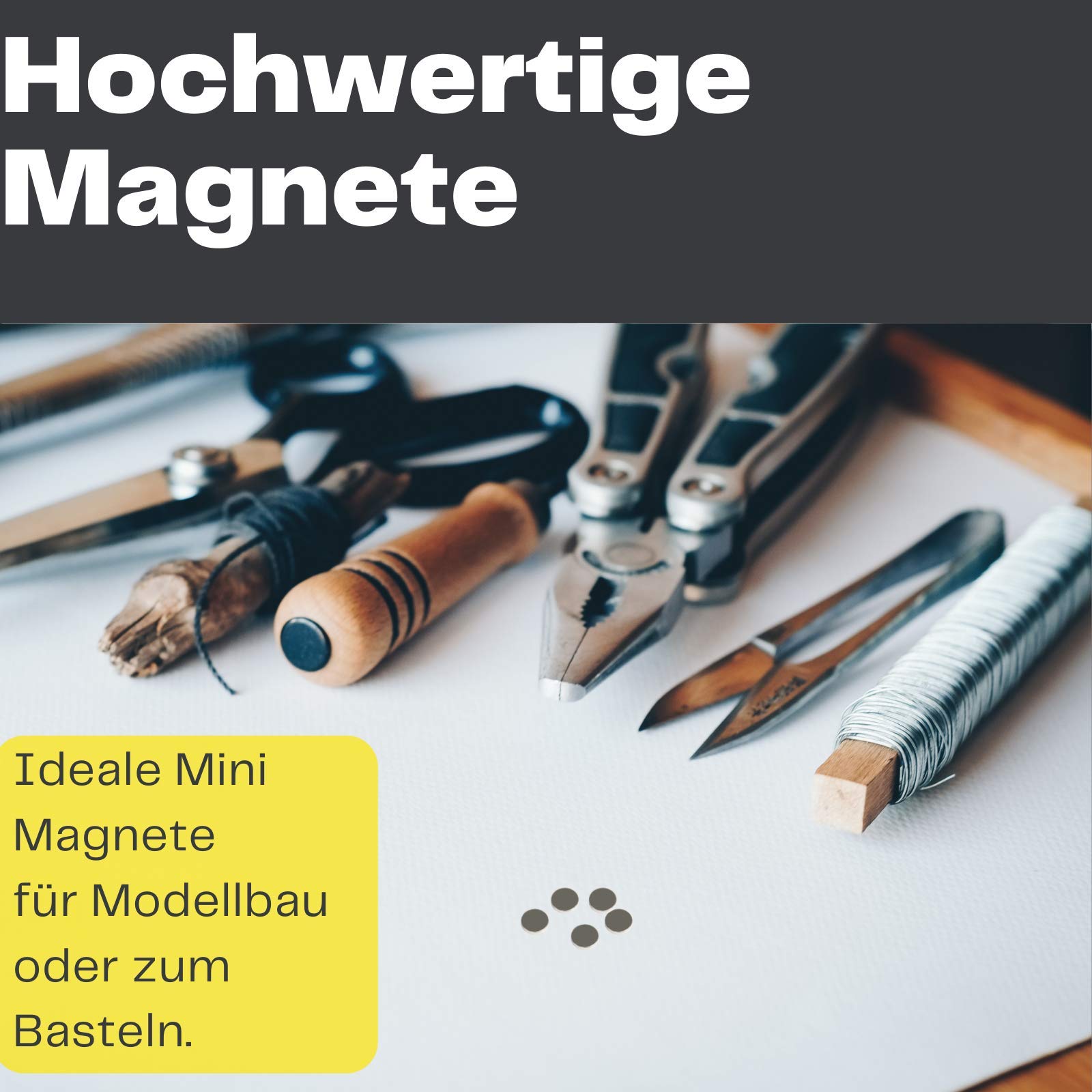 Magnes neodymowy N52 6 x 1 mm do tablicy magnetycznej, na lodówkę, silne krążki, magnesy – tablica suchościeralna, płaska, okrągła 6 mm x 1 mm – tarcza magnetyczna (500)