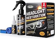Car Headlight Restoration Kit, No Power Tools Required, Restoring to Like-New Condition, Covers 2-3 Vehicle Headlight Treatments, Headlight Cleaner and Restorer Kit, Headlight Restoration Spray