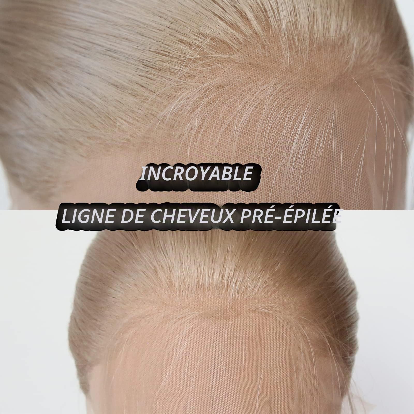 Perruque blonde miel marron clair longue et raide synthétique avec dentelle frontale pour femme noire, raie au milieu naturelle, 33 x 7.6 cm, usage quotidien (blond miel, droit)