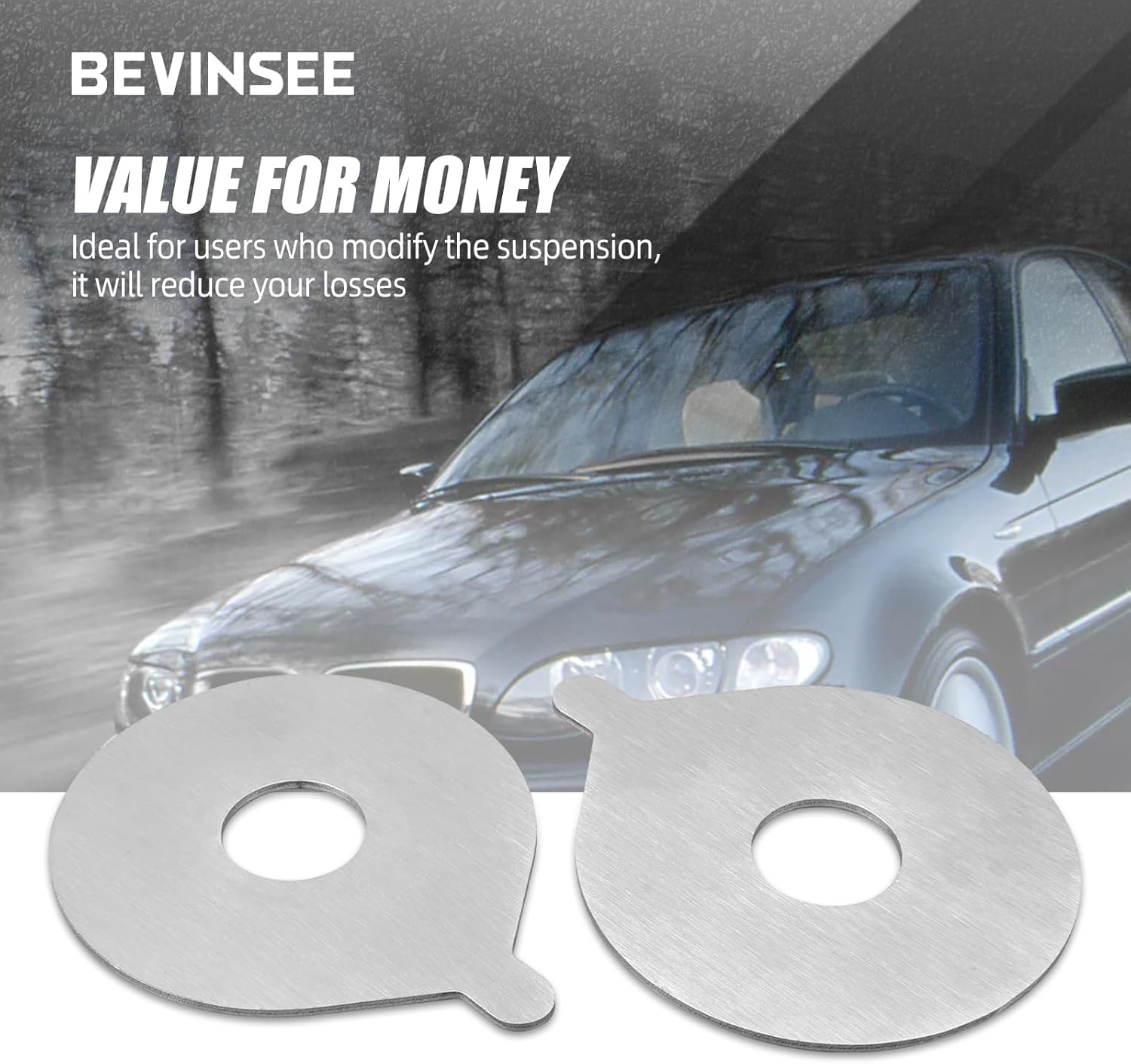 Bevinsee Rear Coil-Over Spring Perch Reinforcement Plates Compatible with BMW E46 Z4 E85 323 325 328 330 M3