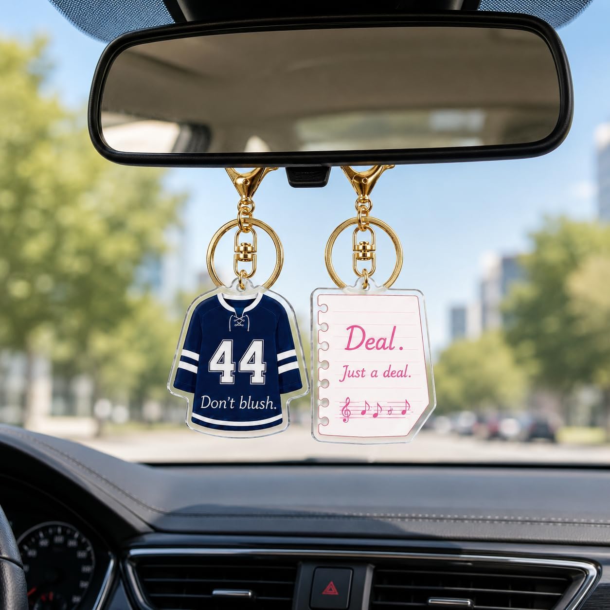 Campus Romance Acrylic Bag Charm, 5cm Cute College Love Keychain Pendant for Backpack, Purse, Tote Bag, Book Bag, Bookish Hockey Romance Accessory Gift for Readers and Fans