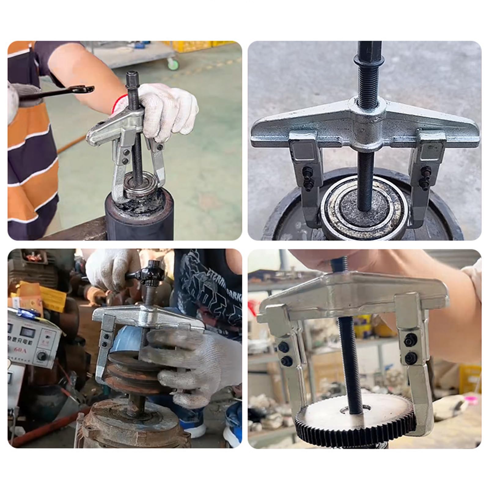 Estrattore di cuscinetti, 3 pezzi, estrattore per cuscinetti a sfera, doppio artiglio, macchina per lo scarico dei cuscinetti delle ruote