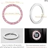 Anillo Decorativo de Cristal con Doble Pedrería para Botón de Arranque de Auto Kewucn, Calcomanía Brillante para Botón de Encendido, Decoración para Llave y Perilla, Accesorio Interior de Auto con Brillo (Rosa) 3