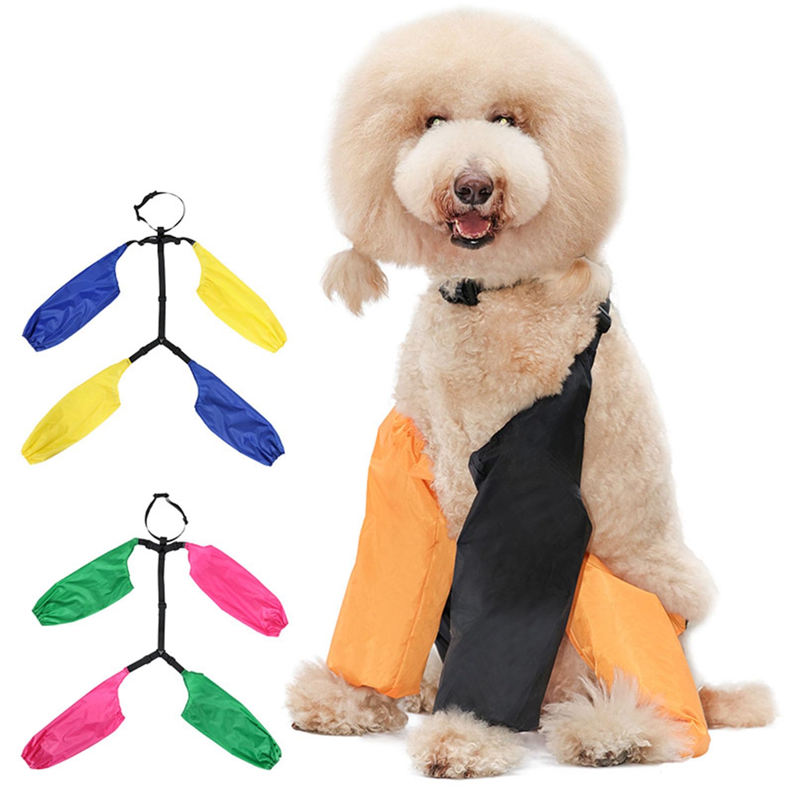 IWOMA Waterproof Leggings for Dogs Protective Sleeves for Front and Rear Legs Wear Resistant Dogs Leg with Suspender