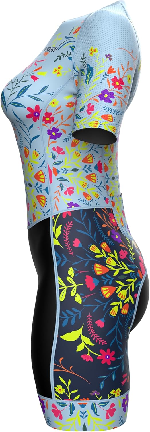 WIXEN PRO Women Triathlon Suit Sleeve Trisuit Aerodynamic Swim Bike Run Suit Back Pocket - Image 3