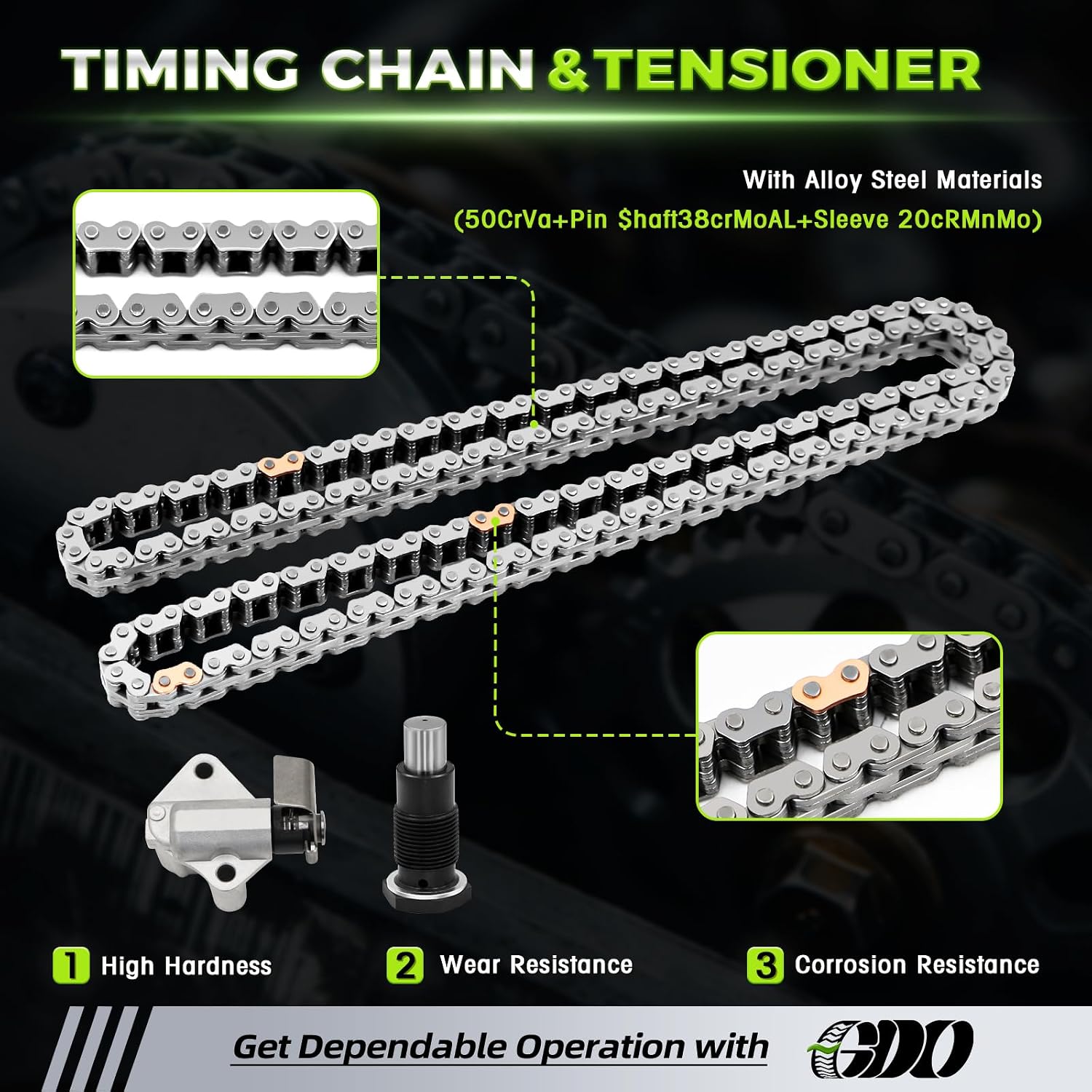 1.8 Timing Chain Kit 06H109507N W/Tensioner Fits 2008-2013 Audi A3 A4 A5 A6 Allroad, A3/A4/A6 Quattro, TT Quattro, VW Jetta Beetle Tiguan Eos 1.8T/2.0T EA888 kit de cadena tiempo