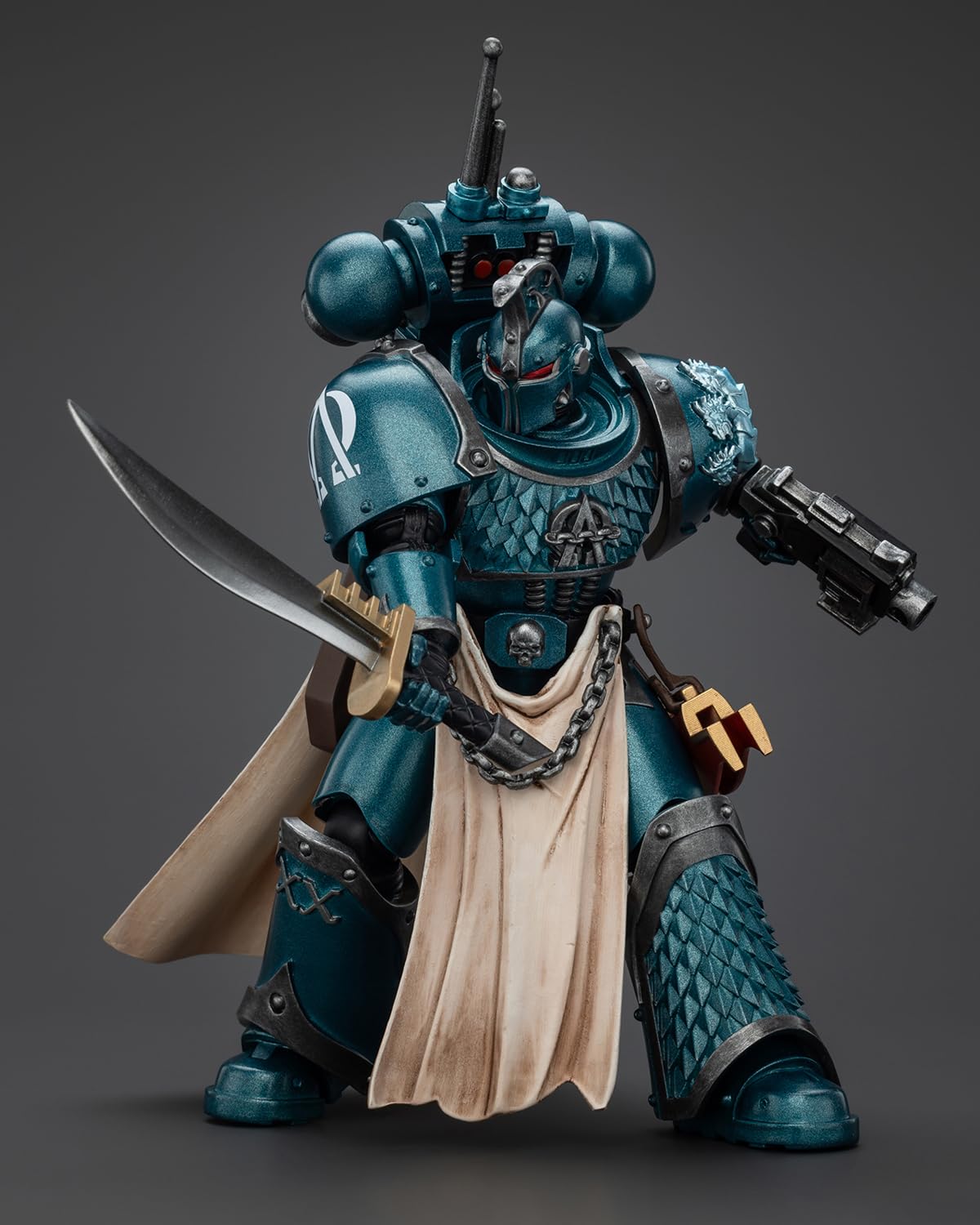 GWTCTOY JoyToy GW oryginalna licencja 1:18 figurka akcji, Alpha Legion Legion Praetor with Power Sword, 12 cm zestawy do montażu figurek kolekcjonerskich