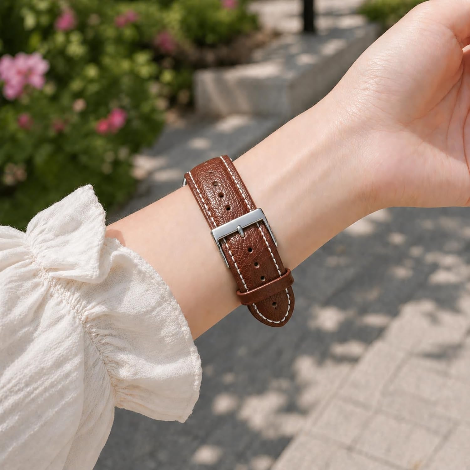 Soft Leather Watch Band Compatible For Swatch 17mm, Breathable Strap Replacement With Stainless Steel Buckle, Comfortable Watch Band For Men And Women, Outdoor Daily Sport Wear