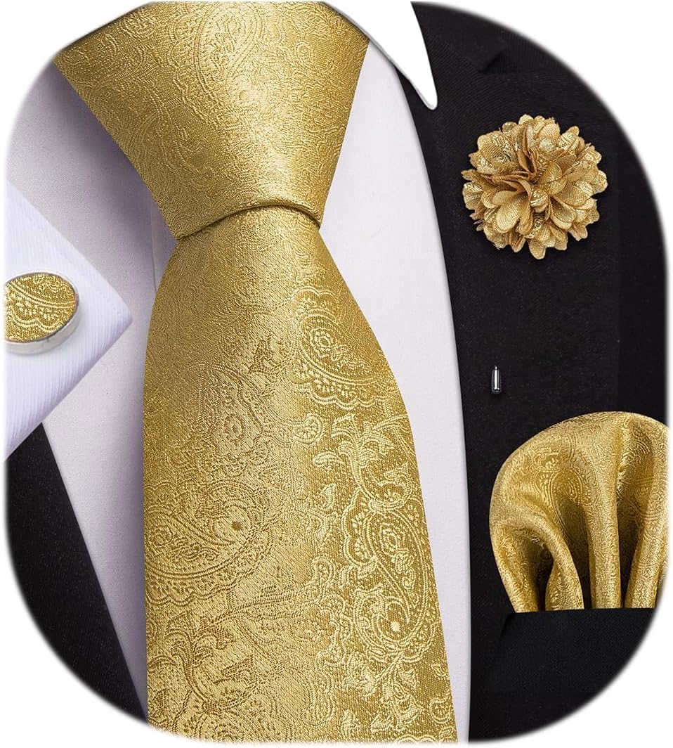 Dubulle 4pcs Lapel Pin and Necktie Hankerchief Cufflinks Set for Men