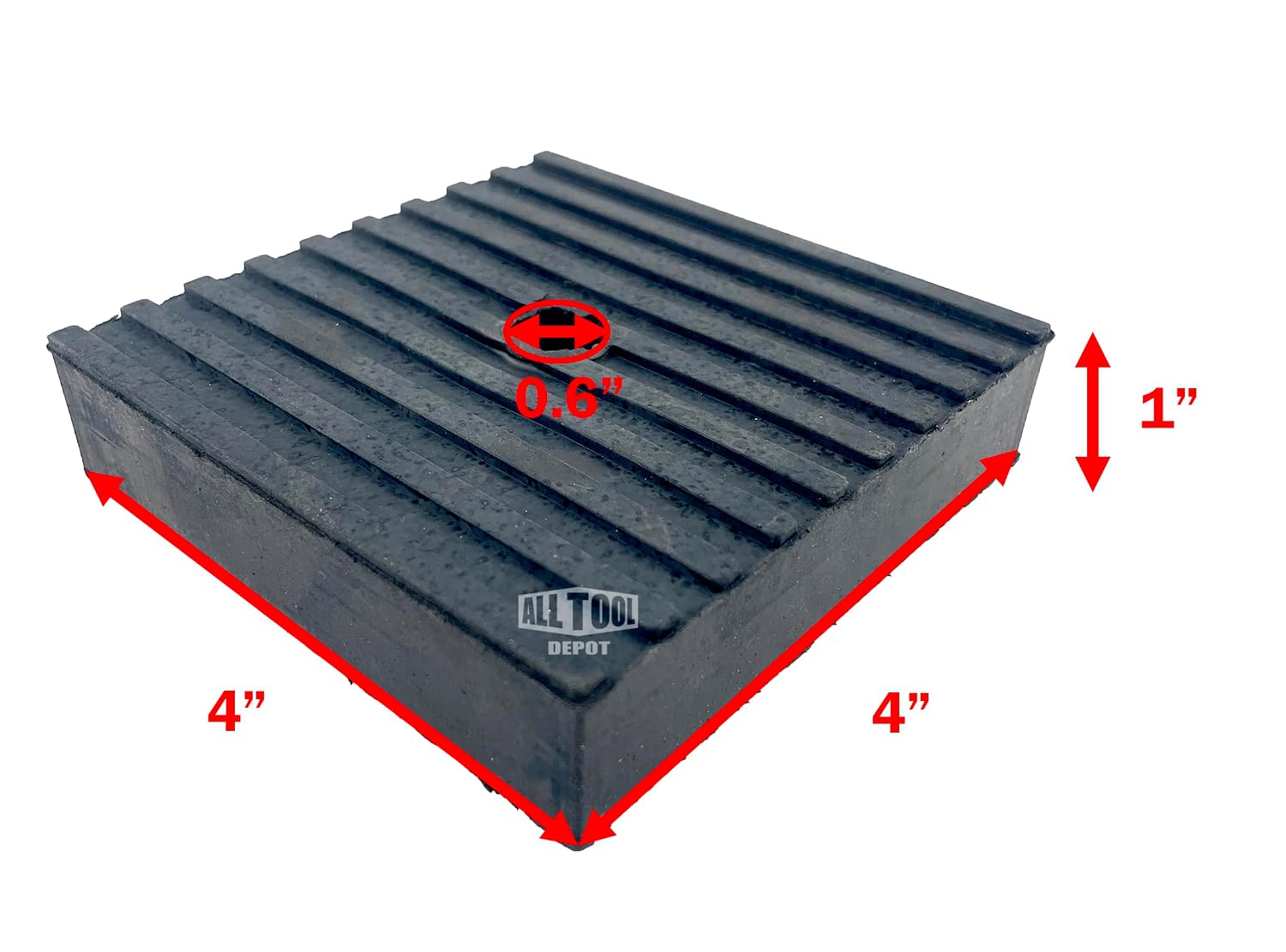 All Tool Depot 4" x 4" x 1" Super Duty All Rubber Anti Vibration Isolation Pads (4 Pack)
