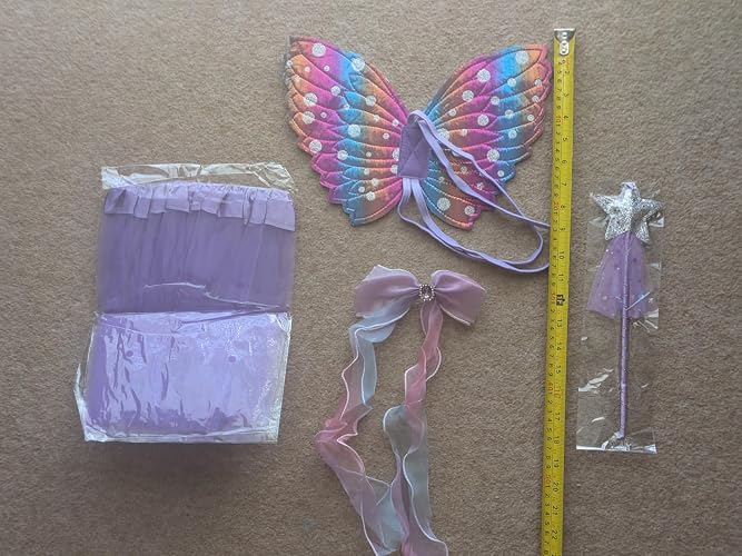 UJBVCX Ensemble de 6 Pièces Deguisement Fee, Ailes de Papillon, Couronne de Princesse, Baguette Magique, Jupe Tutu,Collier Papillon, Accessoires pour UJBVCX Ensemble de 6 Pièces Deguisement Fee, Ailes de Papillon, Couronne de Princesse, Baguette Magique, Jupe Tutu,Collier Papillon, Accessoires pour