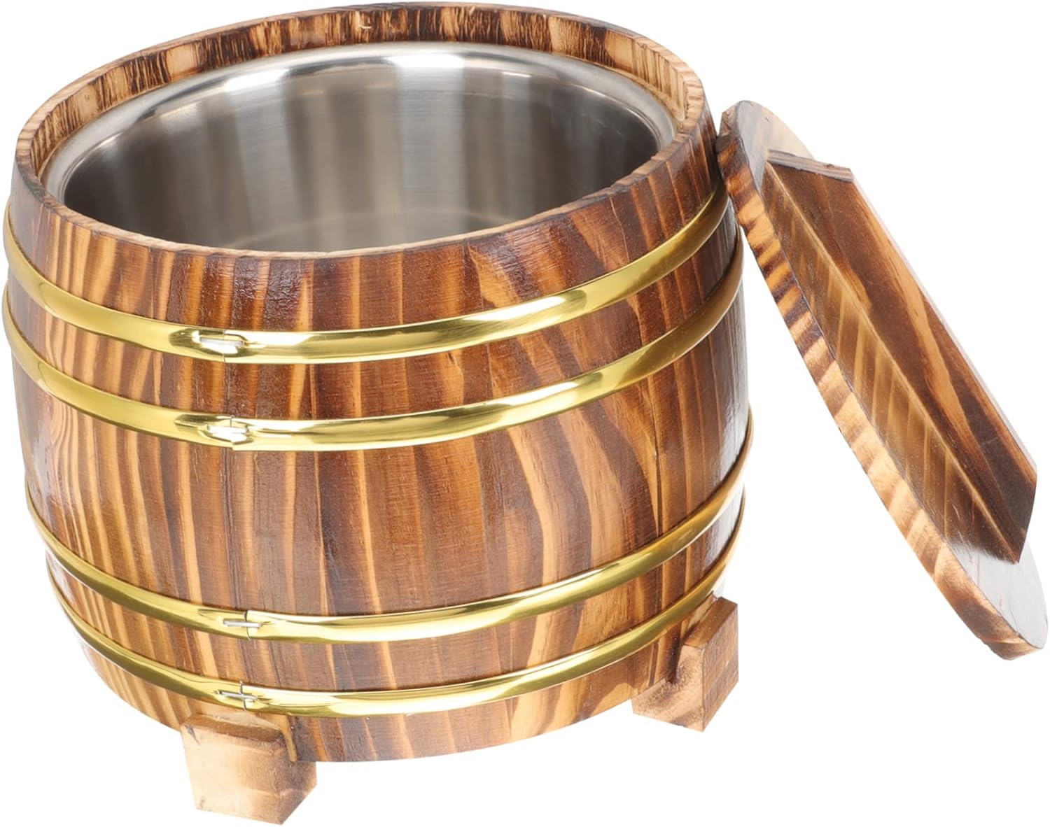 Mobestech 1Set Wooden Rice Steamed Bucket with Lid Multi-function Container for Steaming Rice Lightweight for Home Parties Restaurants and Catering