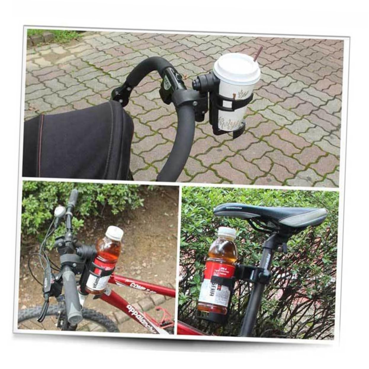 VICASKY Lightweight Cup Holder for Stroller Baby Pram Bottle Bracket Easy-on/Off Lever