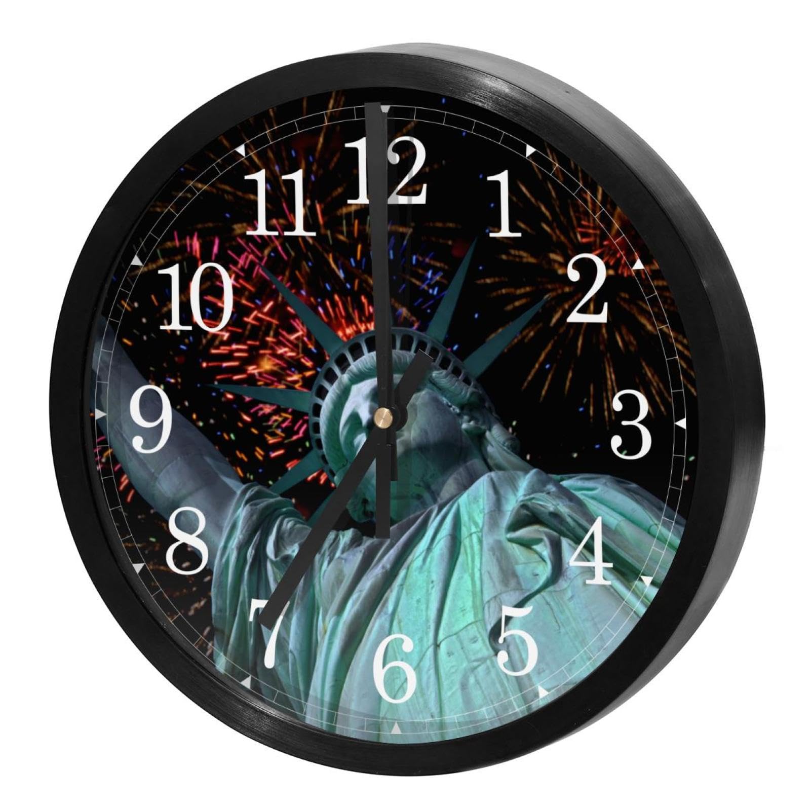 Horloge murale silencieuse Statue de la Liberté au design soigné et mécanisme haut de gamme