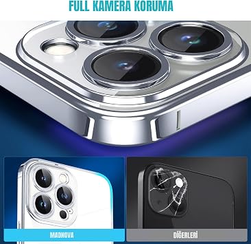 MADNOVA Transparent Phone Case Compatible with Apple iPhone 15 Pro, Camera Protected Silicone Case
