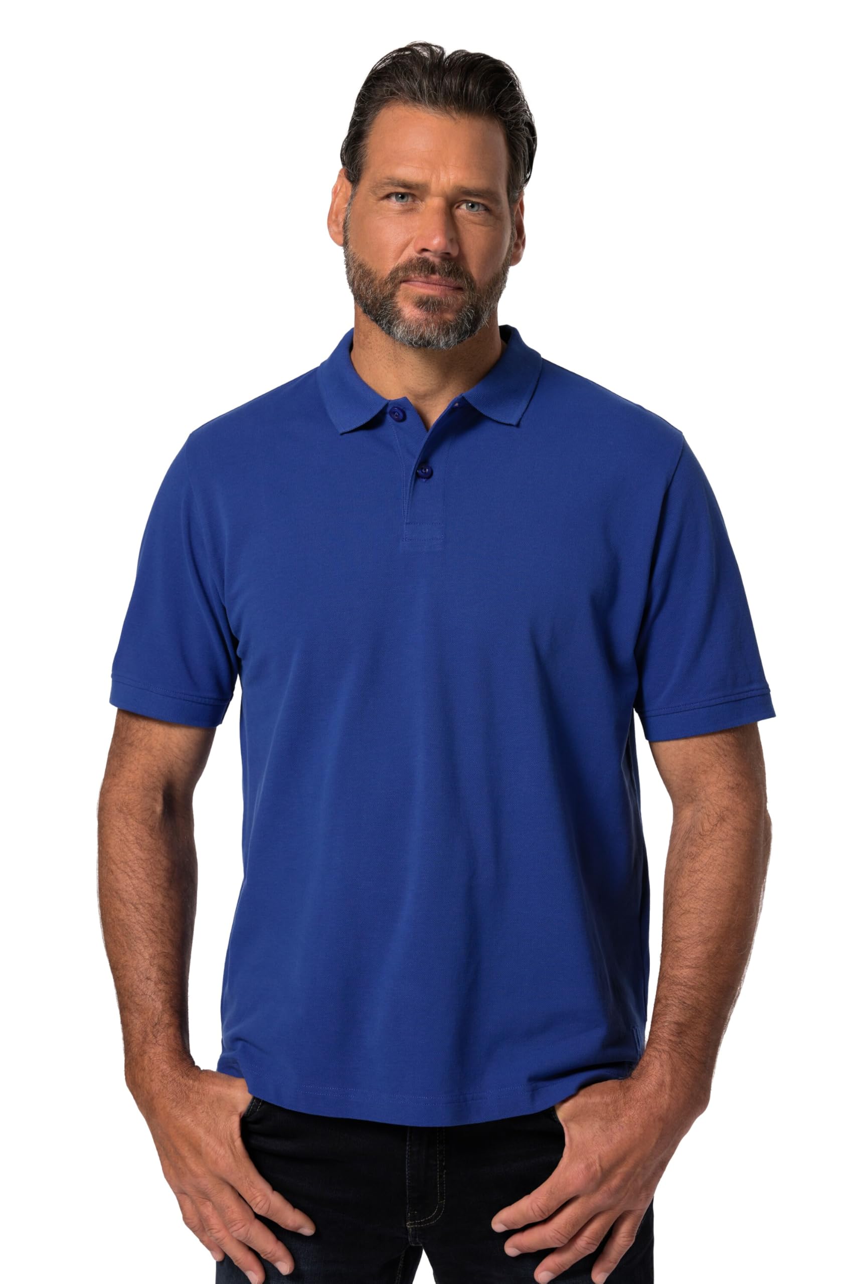 JP 1880 Men's Large Sizes Plus Sizes Menswear L-8XL JP1880 Polo Shirt, Basic, Half Sleeve, Piqué, L to 10XL, 702560, Dark Sapphire, L