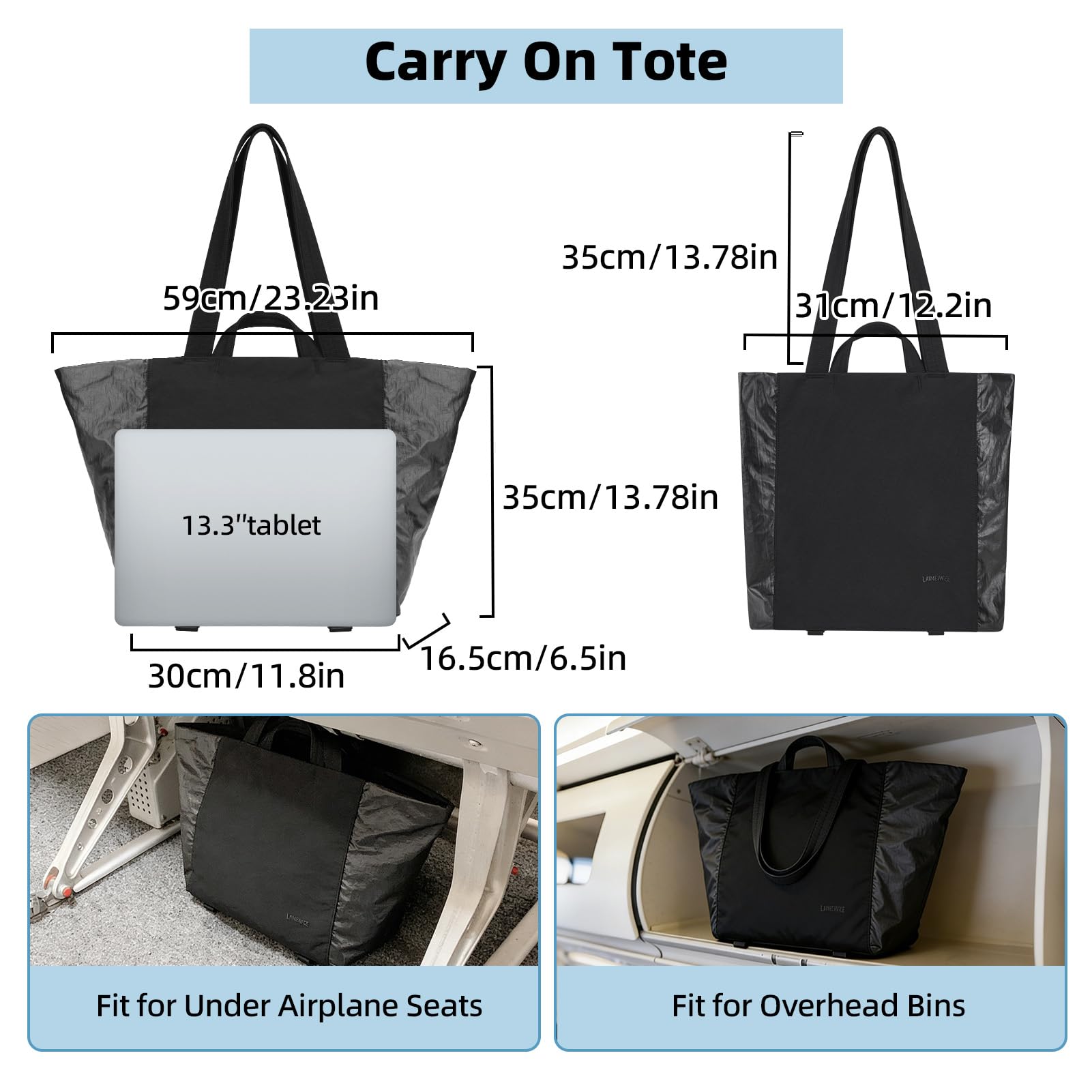 Bolso tote mujer, bolsos de viaje ligeros para el gimnasio con correa para esterilla de yoga, bolsillo impermeable, bolsa para zapatos y neceser; juego de 3 piezas. Bolso tote versátil — view 5