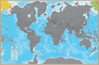 Waypoint Geographic Scratch-Off World Wall Map, Laminated World Map Poster, Educational Wall Art For Home, Classroom, or Office, Unique Gifts, 24” x 36”