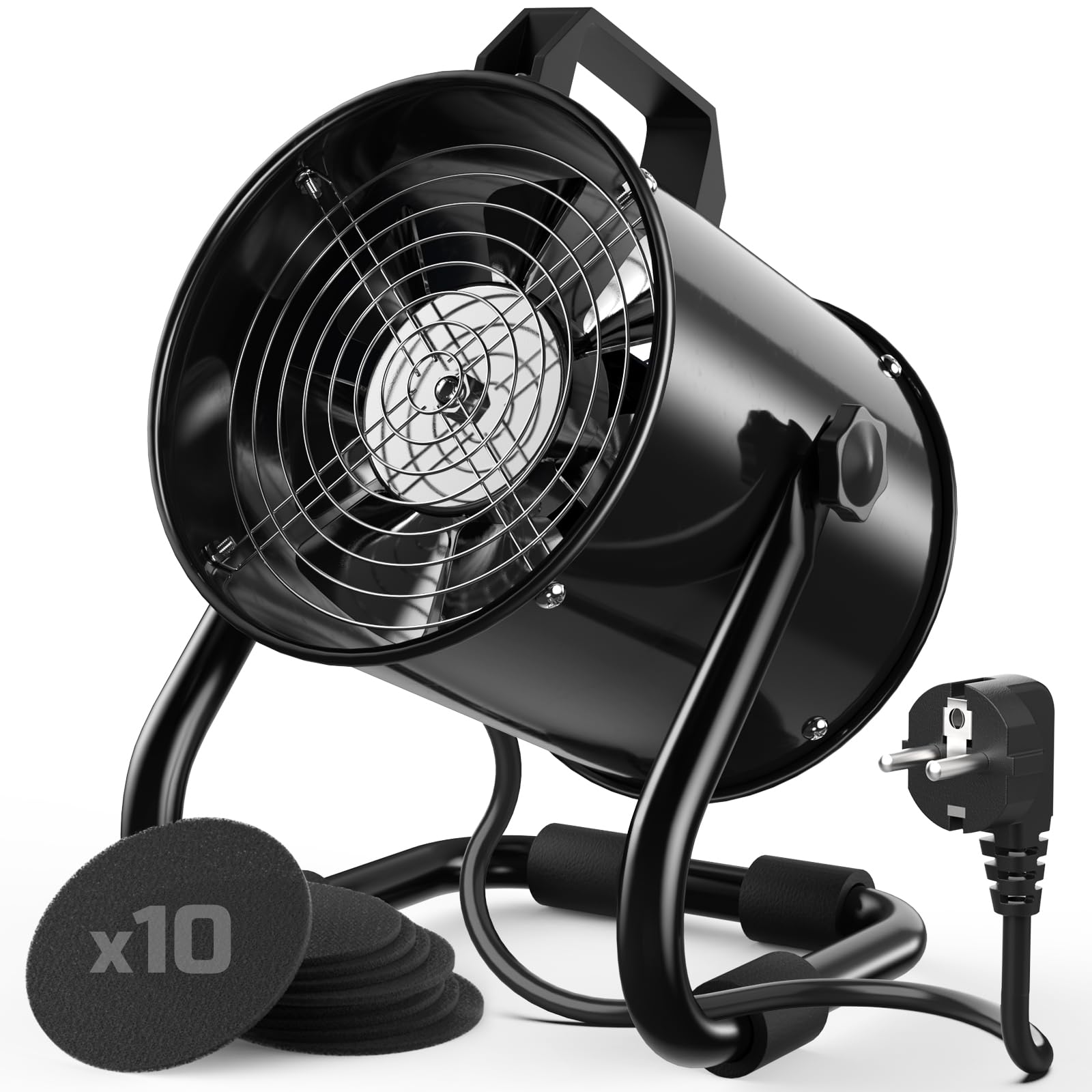 Campana Extractora Portátil 40W 600m³/h Extractor Aire Humos de Aleación Aluminio - con 10 Filtro Carbón Activado/120°Ajustable/Bajo Ruido -para Ventilación Extracción Aire en Interior Cocina/RV