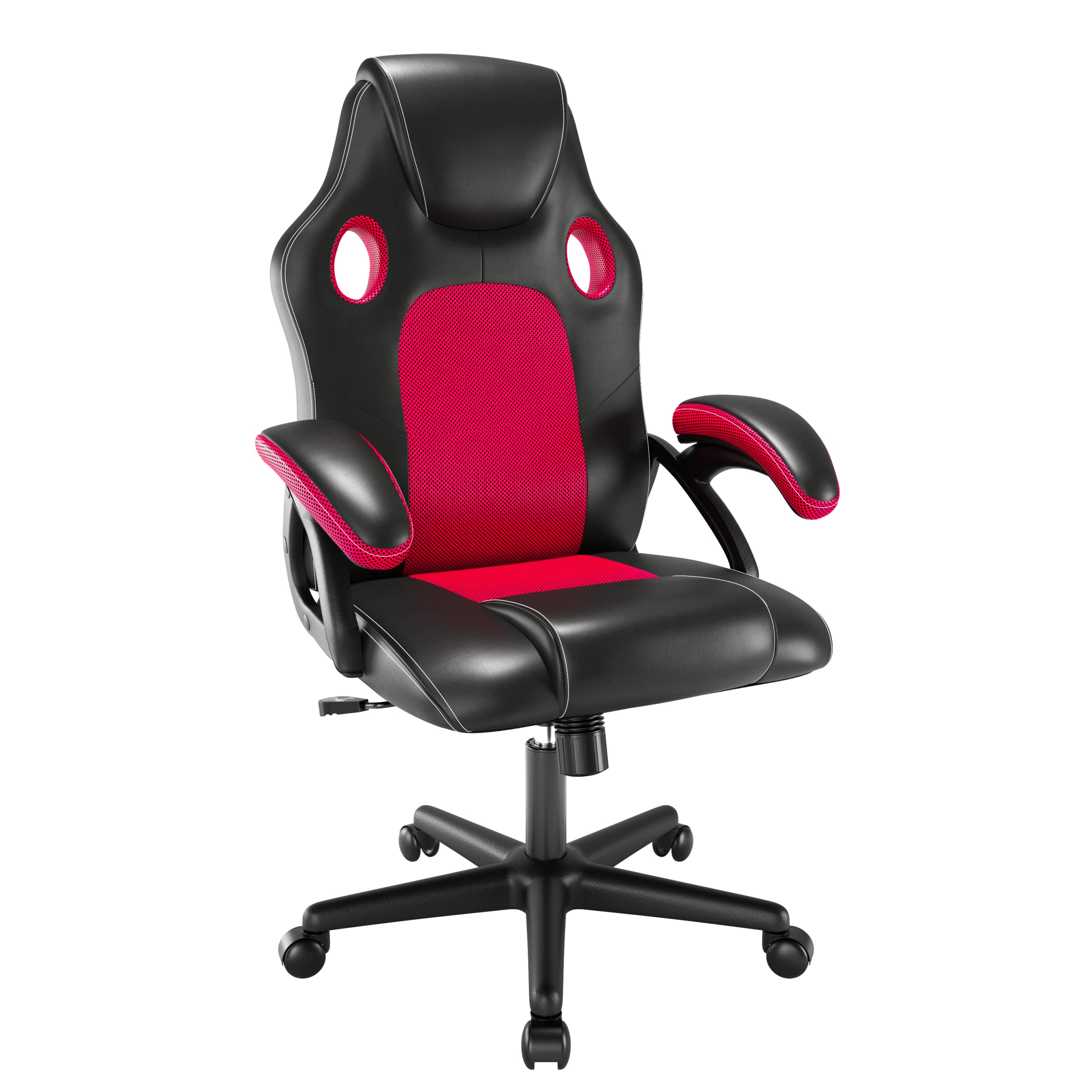 play haha. Silla para juegos Silla de oficina Silla giratoria Silla para computadora Silla de trabajo Silla de oficina Silla ergonómica Silla de carreras Silla de cuero (Rojo)