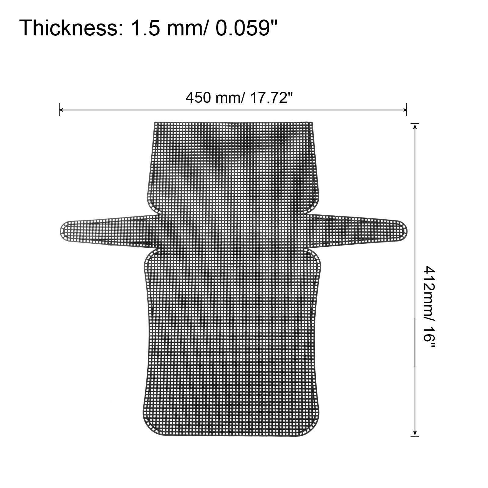 QUARKZMAN 4pz Foglio Tela in Rete Plastica 6 Conteggi 41,2cm/ 16,2"per Realizzare Borse Uncinetto Tracolla in Tela Vuota per Ricamo ad Ago Borsa Maglia Uncinetto, Nero