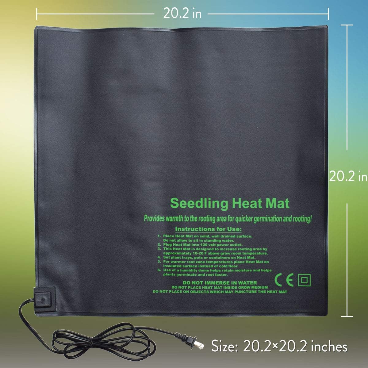 BohoFarm Seedling Heat Mat Heating Mat Hydroponic Heating Pad Waterproof for Seed Germination, Cloning and Plant Propagation (M)