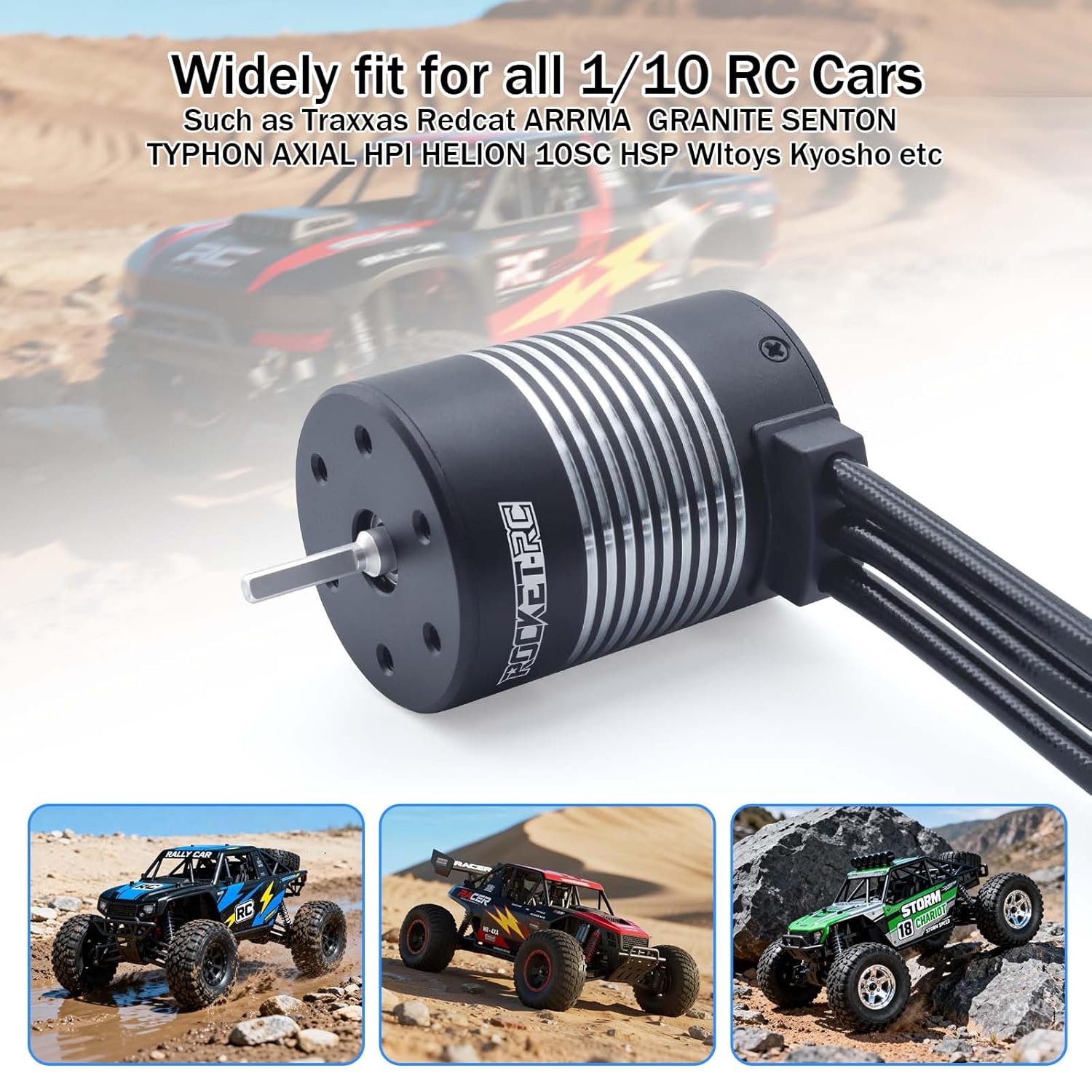 SurpassHobby 3650 Brushless Motor 5200KV 3.175mm Shaft Waterproof Motor for Most of 1/10 Scale RC Truck On Road Off Road Car