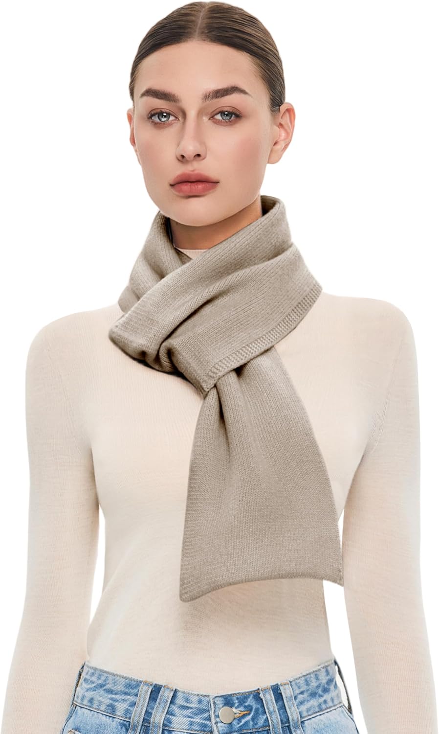 PULI 100% Wool Scarf for Women Luxury Chunky Warm Pull Through Scarf with Gift Box