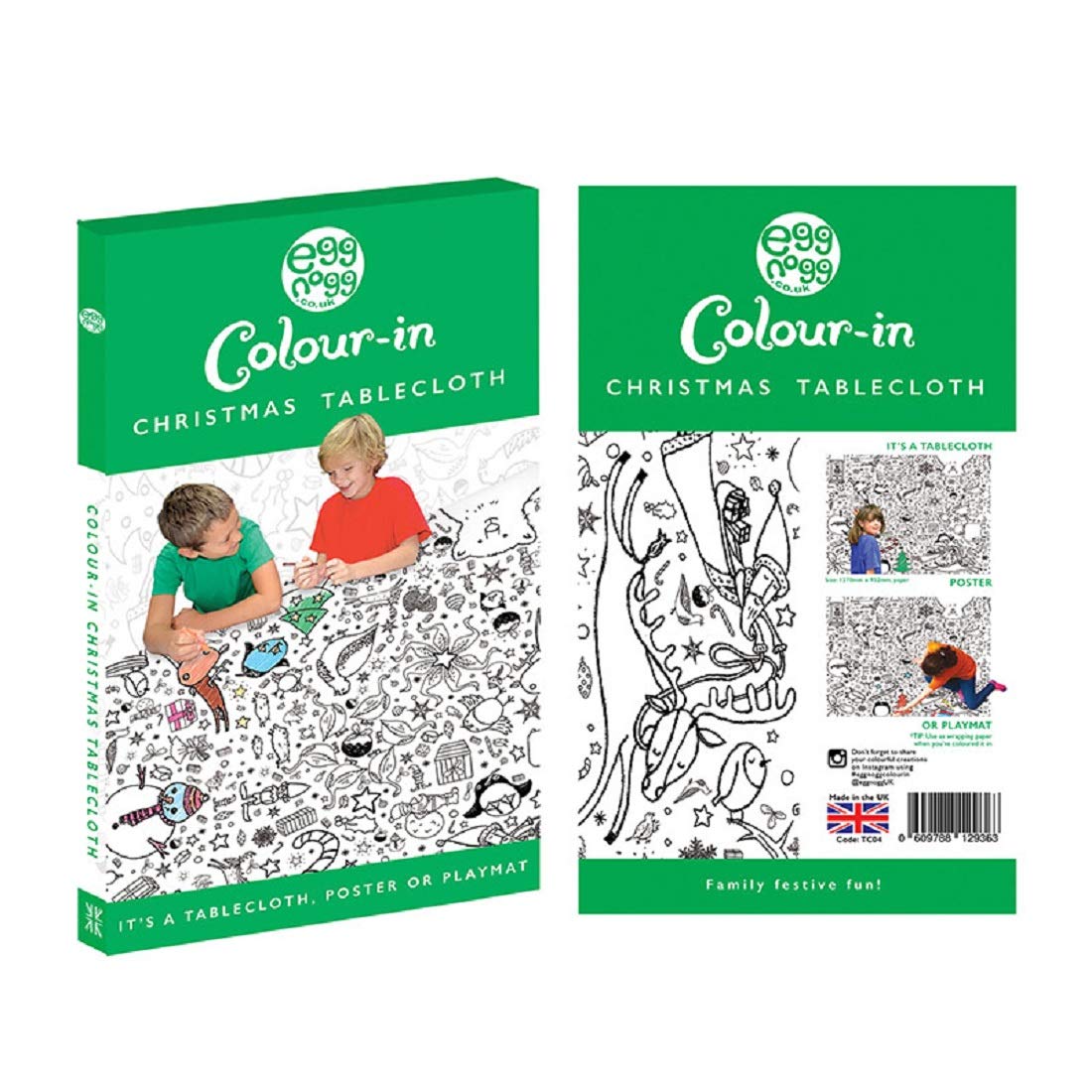 Wootong Christmas - Giant Tablecloth Eggnogg Colour In Activities Range Inc Tablecloths, Thank You Cards Etc (Christmas - Giant Tablecloth)