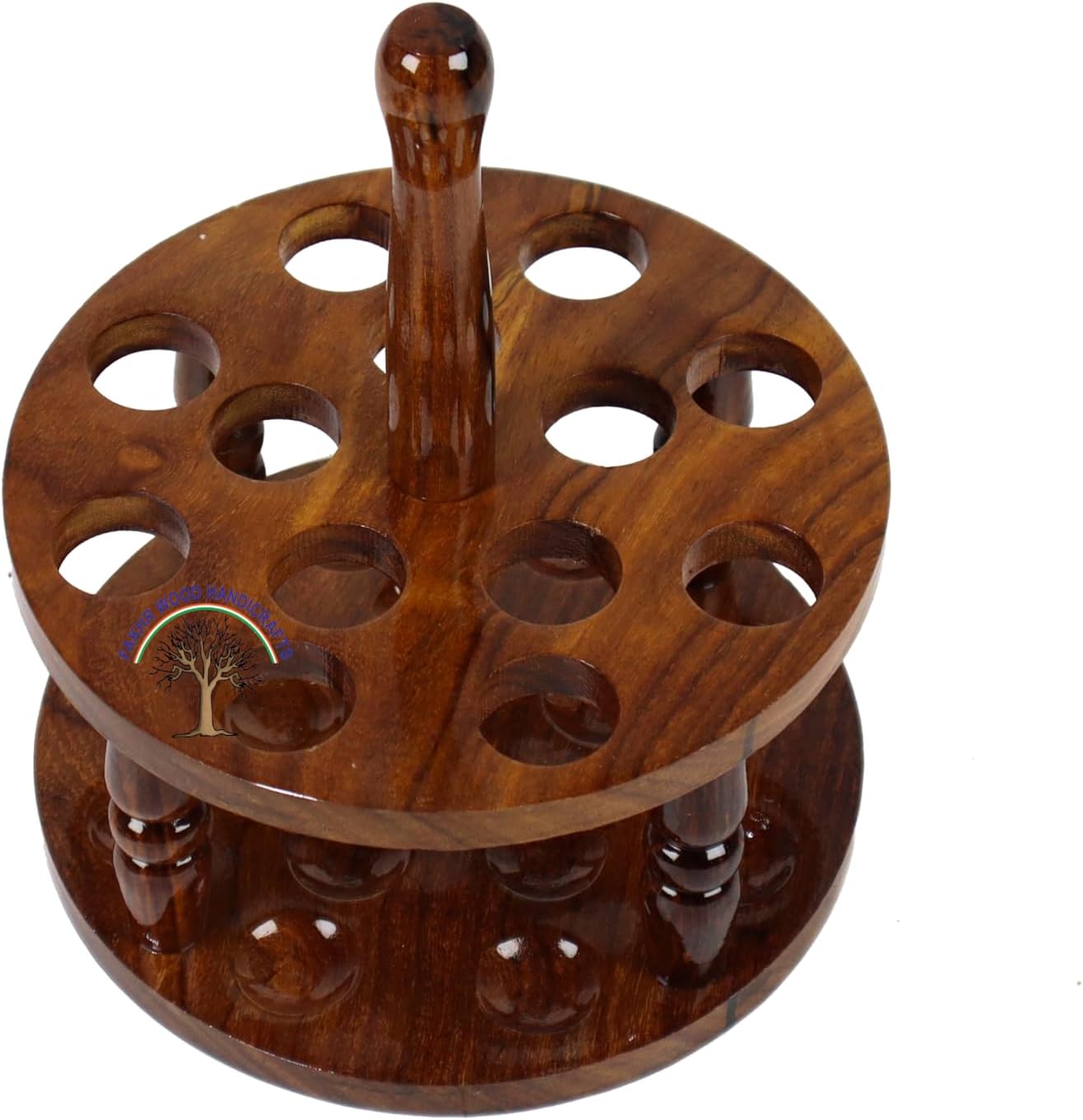 Handcrafted Rosewood Crochet Hook Stand – Personalized Wooden Holder – Portable Organizer for Crochet Hooks – Premium Gift for Knitters & Crafters 13-Hooks