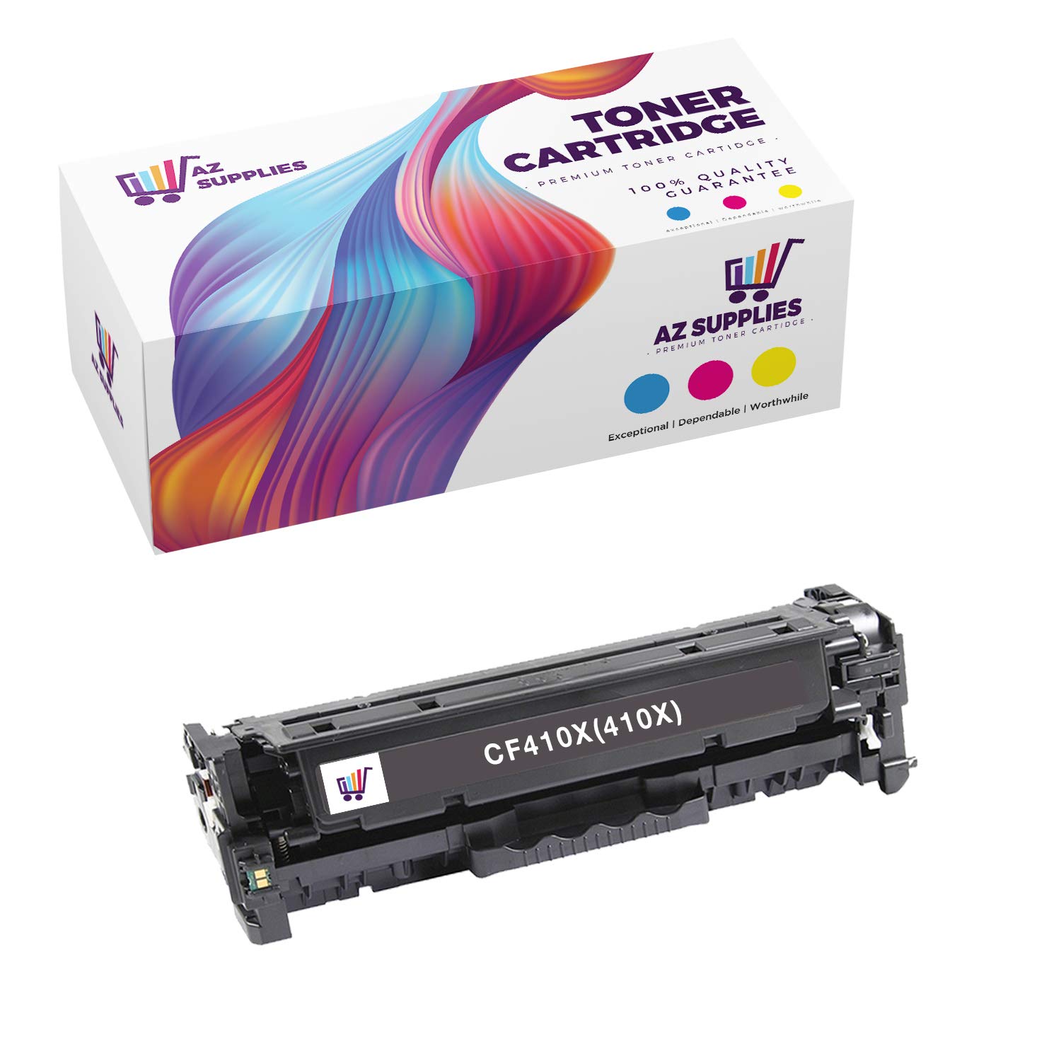 AZ SUPPLIES Compatible Toner Cartridge Replacement for HP 410X (CF410X) Color LaserJet Pro M452dn, M452dw, M452nw, MFP M477fd, MFP M477fdw (Black, 1-