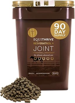 Equithrive Resveratrol Plus Joint Pellets for Horses, 10 lbs | Equine Supplement for Soundness and Mobility Support Formulated with Glucosamine, Chondroitin, Hyaluronic Acid, and MSM