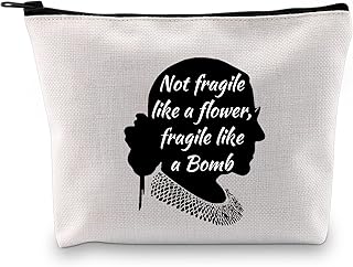 VAMSII RBG Makeup Bag not Fragile like a Flower Fragile like a Bomb Bag RBG Gifts Feminist Gifts Strong Women Gifts (Fragile like a Bomb)