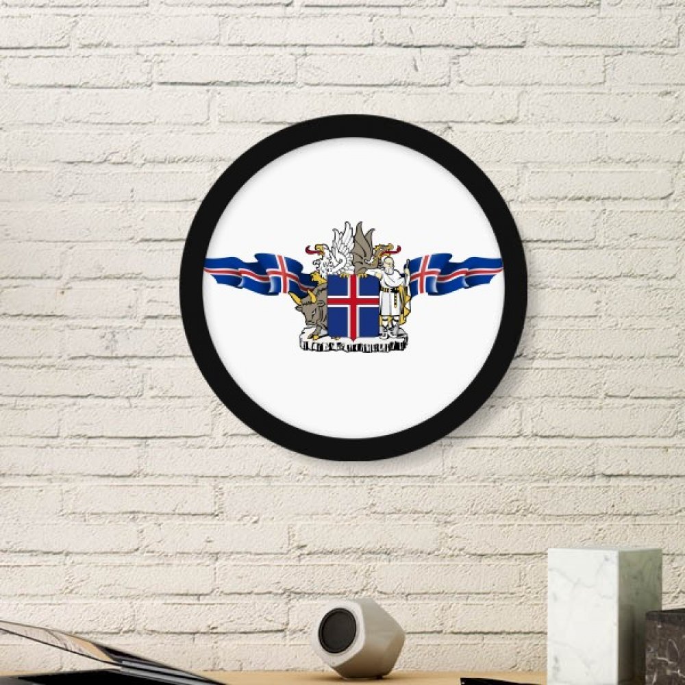 Décoration murale Norvège symbole imprimé dans un grand cadre rond noir pour salon