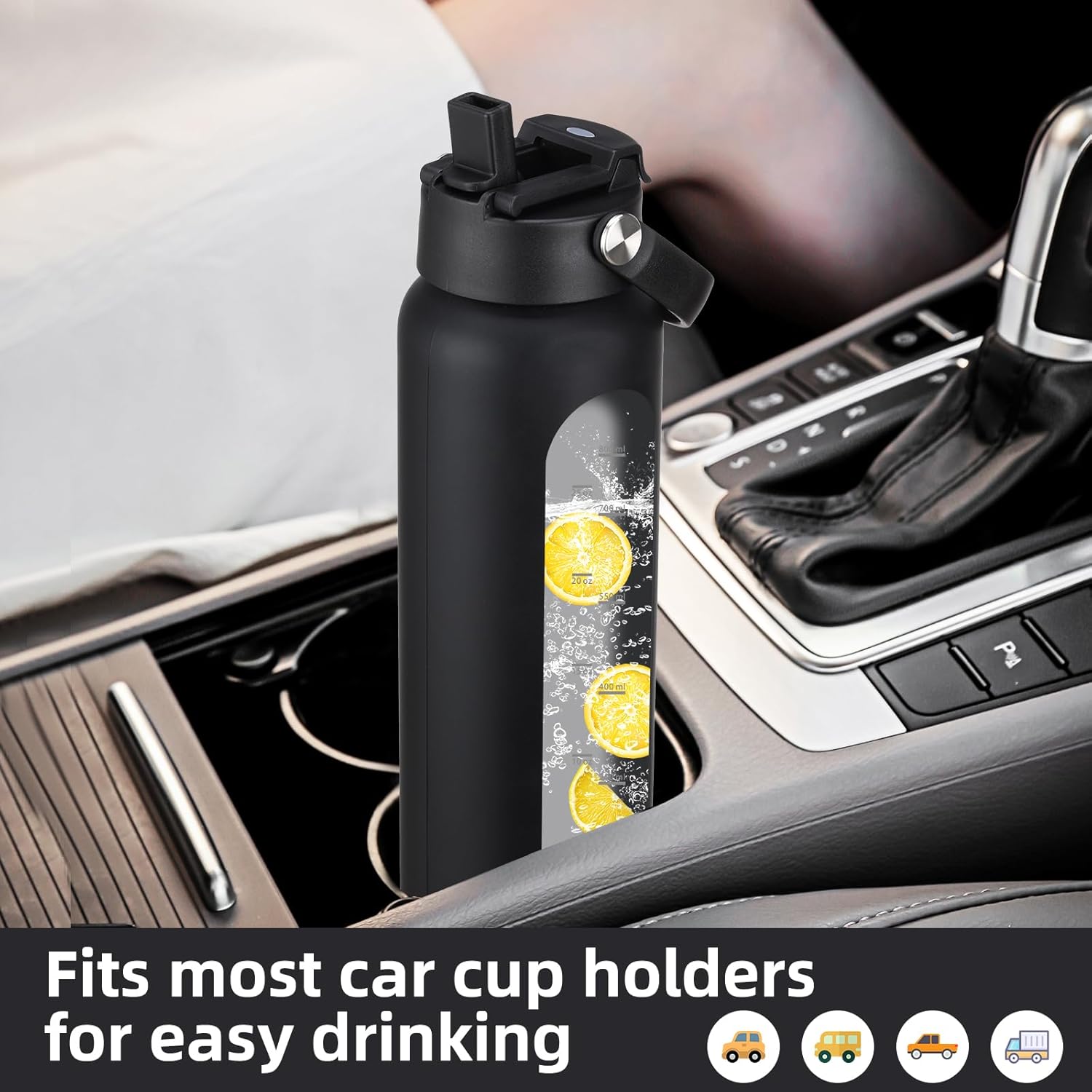 32 oz Glass Water Bottle with 2 Lids-Handle Straw Lid & Bamboo Lid,1 Liter Motivataional Tumbler Water Bottle Time Marker, Borosilicate Glass Water Bottles With Silicone Sleeve, Leakproof - Image 6