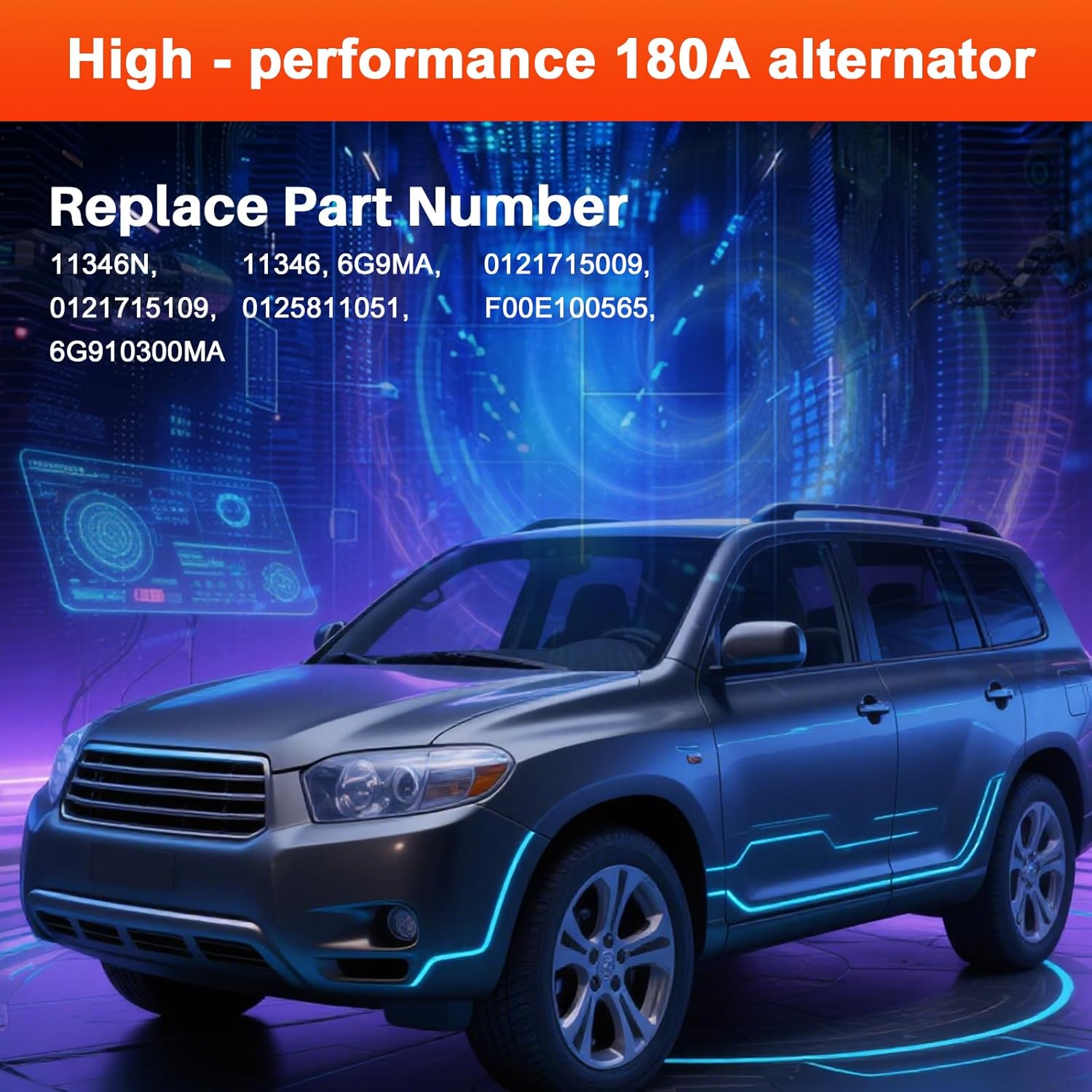 0121715009 Alternator For Volvo XC60 10-16, XC90 07-14, S60 11-16, S80 07-15, V60 15-16, V70 08-10, 12V 180A Counterclockwise Decoupler Pulley