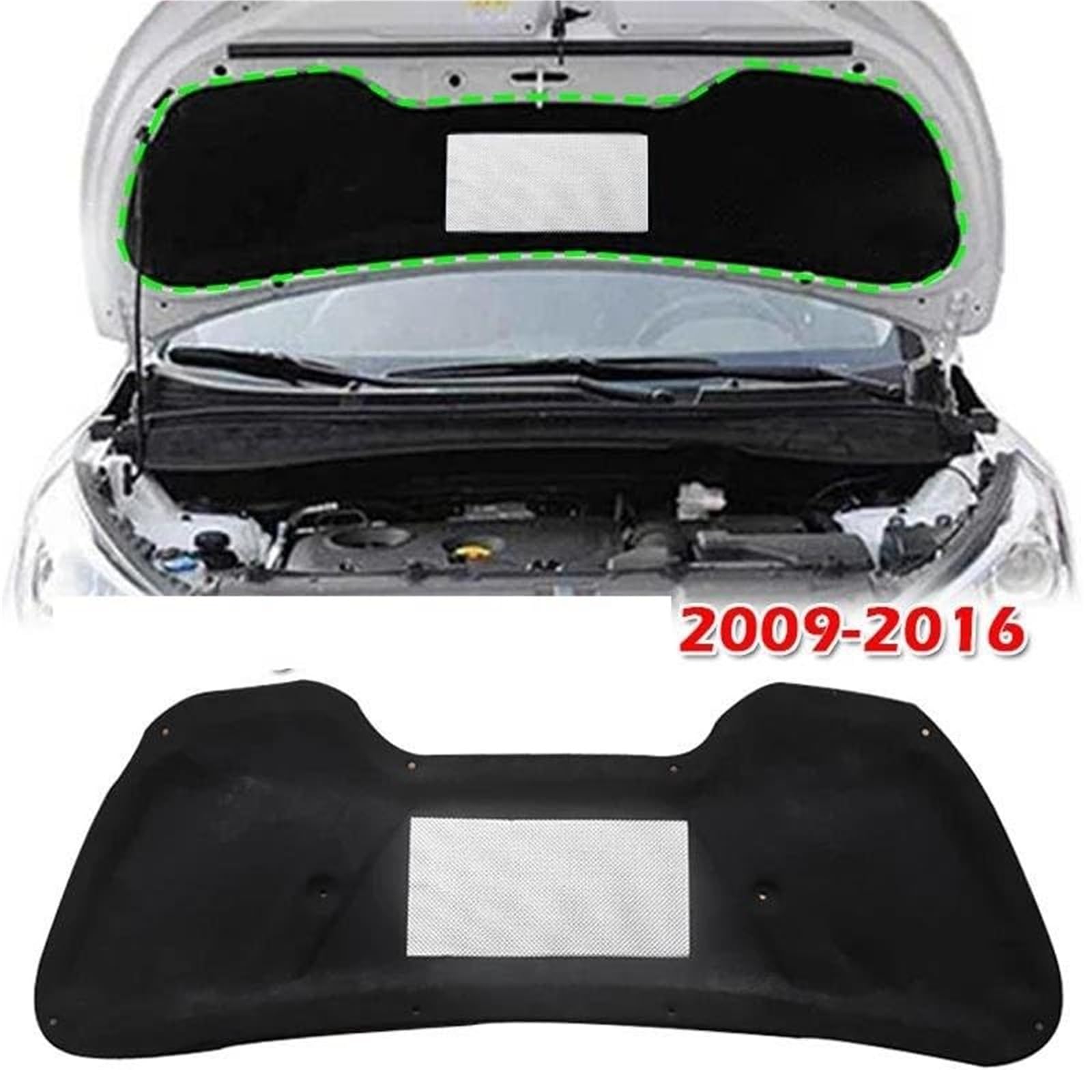 Izolacja termiczna maski silnika samochodu przednia bawełna tłumiąca dźwięk, do Hyundai, IX35 2009-2016 2010 2011 2012 2013 2014 2015 Osłona termiczna silnika