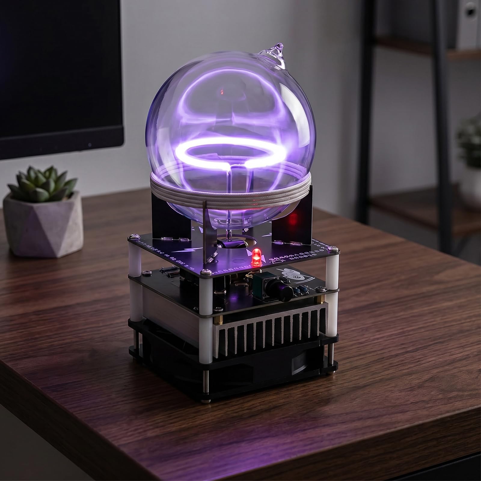 Bola De Plasma con Anillo De Circuito Toroidal, Lámpara De Bola De Plasma, Globo De Plasma De Vidrio De Xenón, Diámetro 3.5/5.1 Pulgadas, para Decoración De Fiestas Y Regalo 13CM