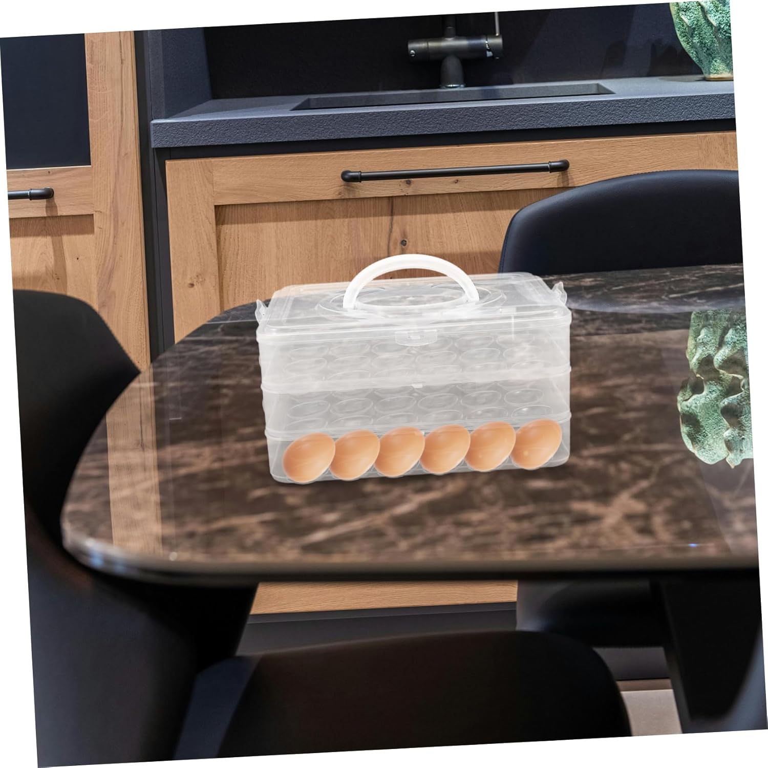 Portable Tray Lid for Eggs Stackable Holder Handle for Refrigerator Storage Container for Holidays and Events