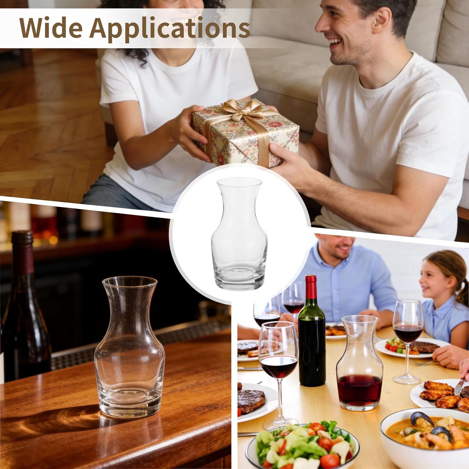 12 Pcs Mini Carafe Set, 6 oz Liquor Decanter, Individual Pour Wine Decanter, Elegant Glass Wine Dispenser for Whiskey, Bourbon, Vodka, Parties and Tasting