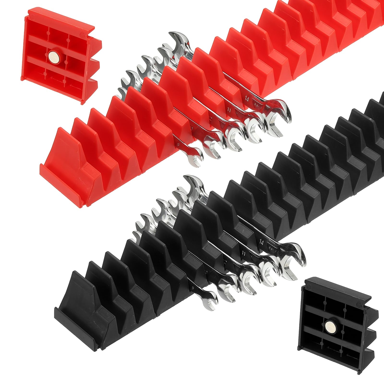 PATIKIL 46pcs Magnetic Wrench Organizer for Tool Box Magnetic Modular Wrench Organizer Holder Toolbox Universally for 46 Tools Drawer Chest Ratcheting Offset Wrenches