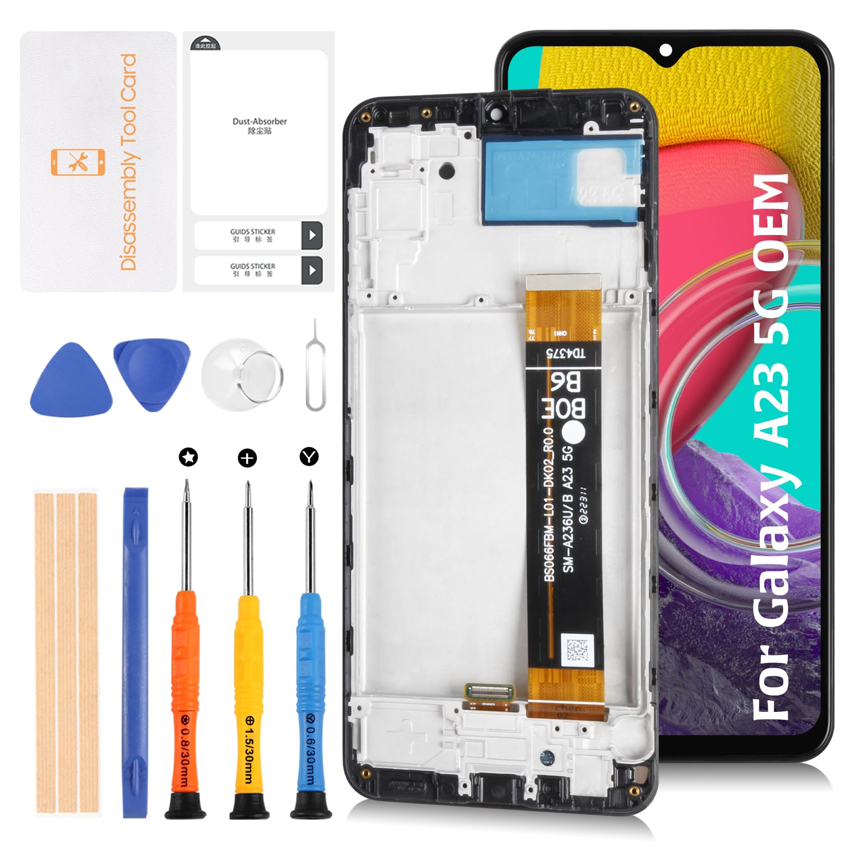 Amazon.com: Olivechard Galaxy A23 5G A236 OEM Original LCD Display