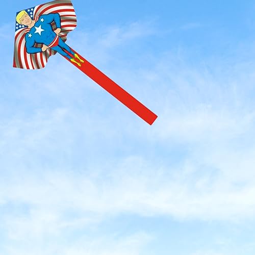 Miniatura 5 de President Trump Kite 2024#45 y #47, rojo brillante, blanco y azul, cuerda larga para alto Fklying, viene con estuche, mosca alta, cuerda fuerte