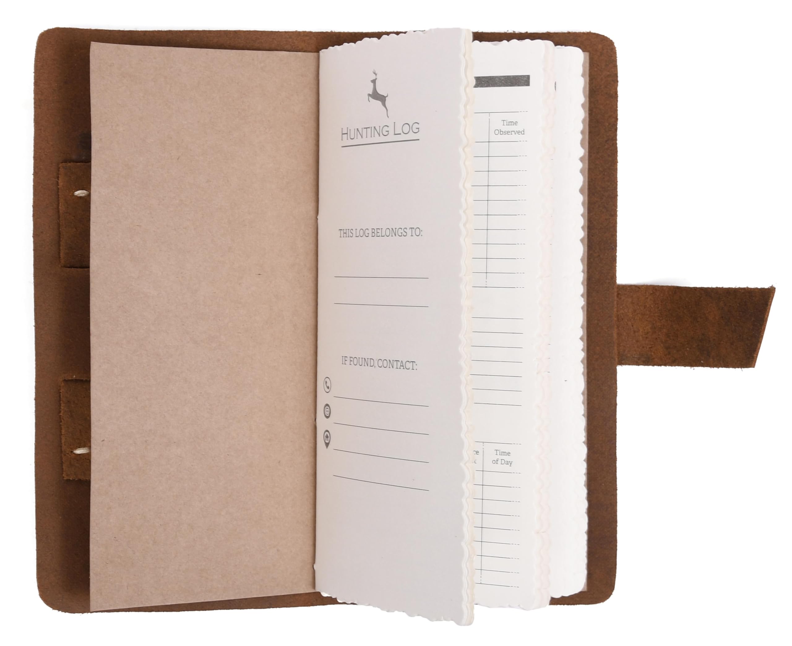 Tolredo Made in Canada Premium-Jagdt-Tagebuch, genarbtes Rindsleder, Jagd-Logbuch, Geschenk für Jäger, 96 blutsichere Seiten (21,1 x 10,2 cm), Dunkelbraun
