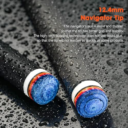 Miniatura 4 de KONLLEN Eje de taco de piscina Tecnología de fibra de carbono Billar Cue Stick Shaft-Uniloc QR (baja desviación, punta de 0.488in, cónico