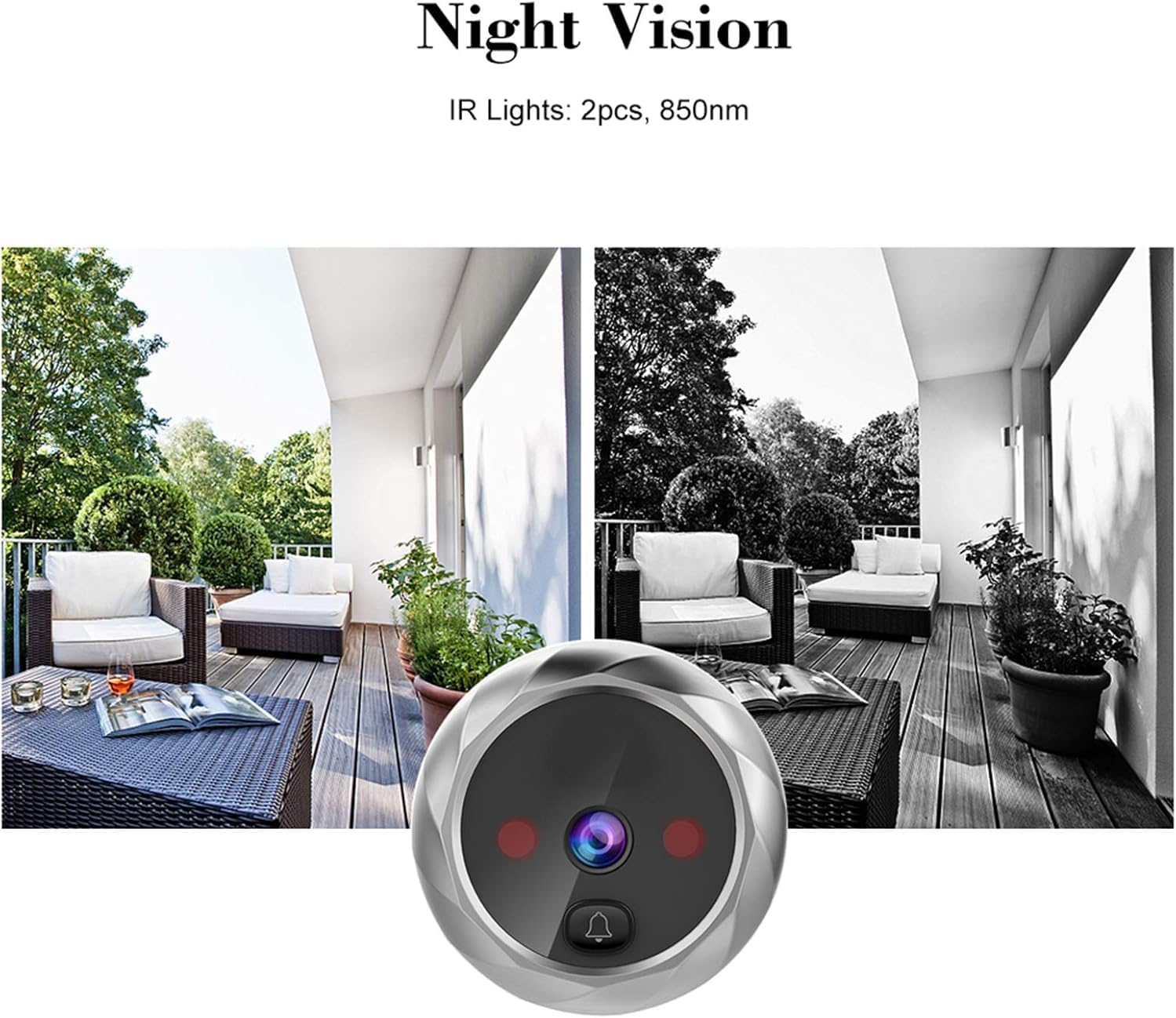 2.8inch LCD Digital Door Viewer Peephole Door Camera Video Doorbell Kit Digital Door Monitoring with Night Vision/Photo Shooting/Built-in Memory/Wide Viewing Angle Silver
