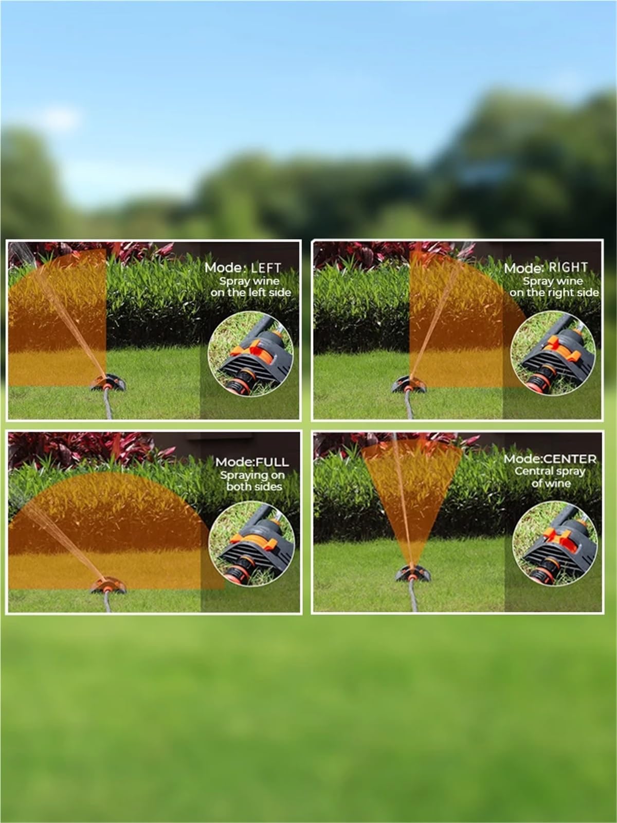 Irrigatore Rotante Irrigatore oscillante | Irrigazione automatica a battente 4 modalità for grandi prati e giardini