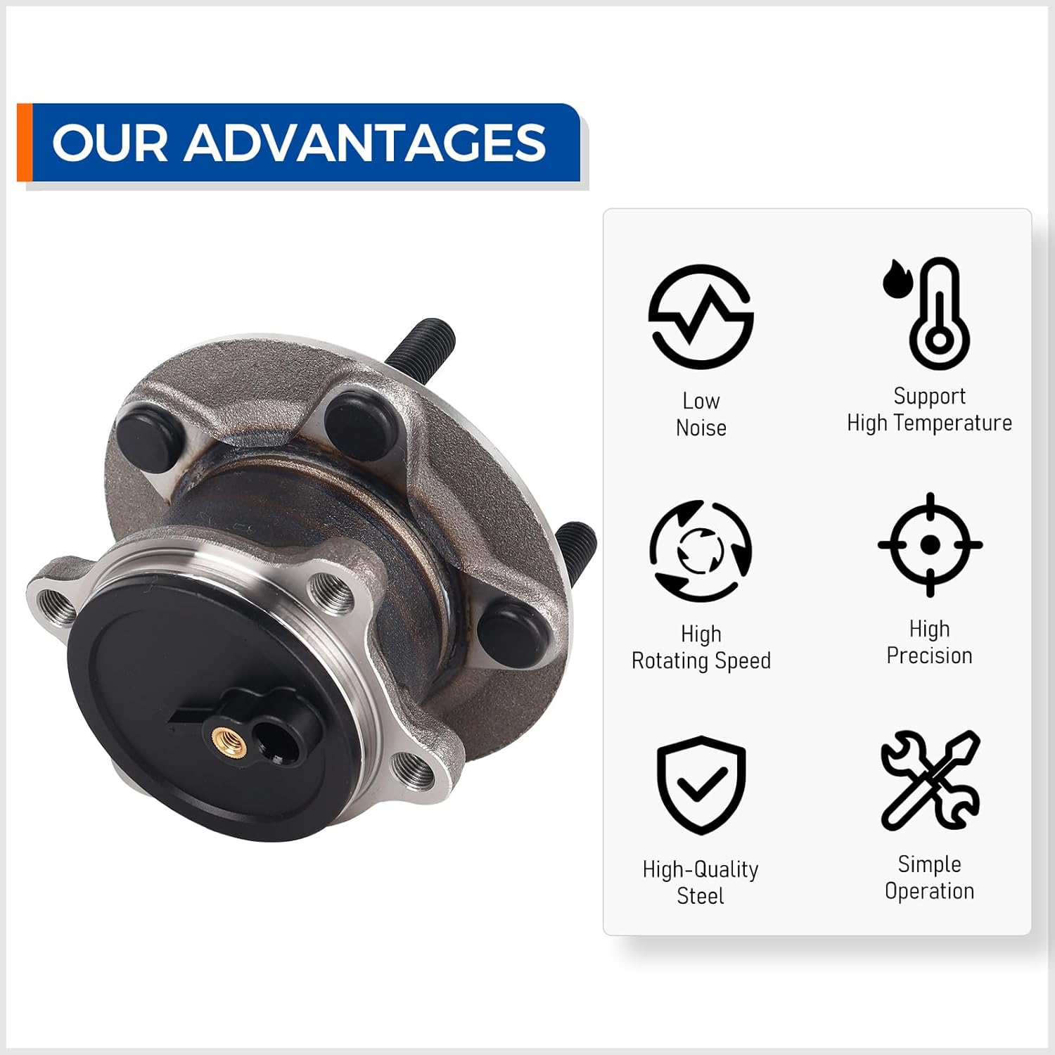 PAROD 512519 Rear Wheel Hub Bearing Assembly Fit for Mazda 6 2014-2020, Mazda CX-5 2013-2020, w/Encoder ABS